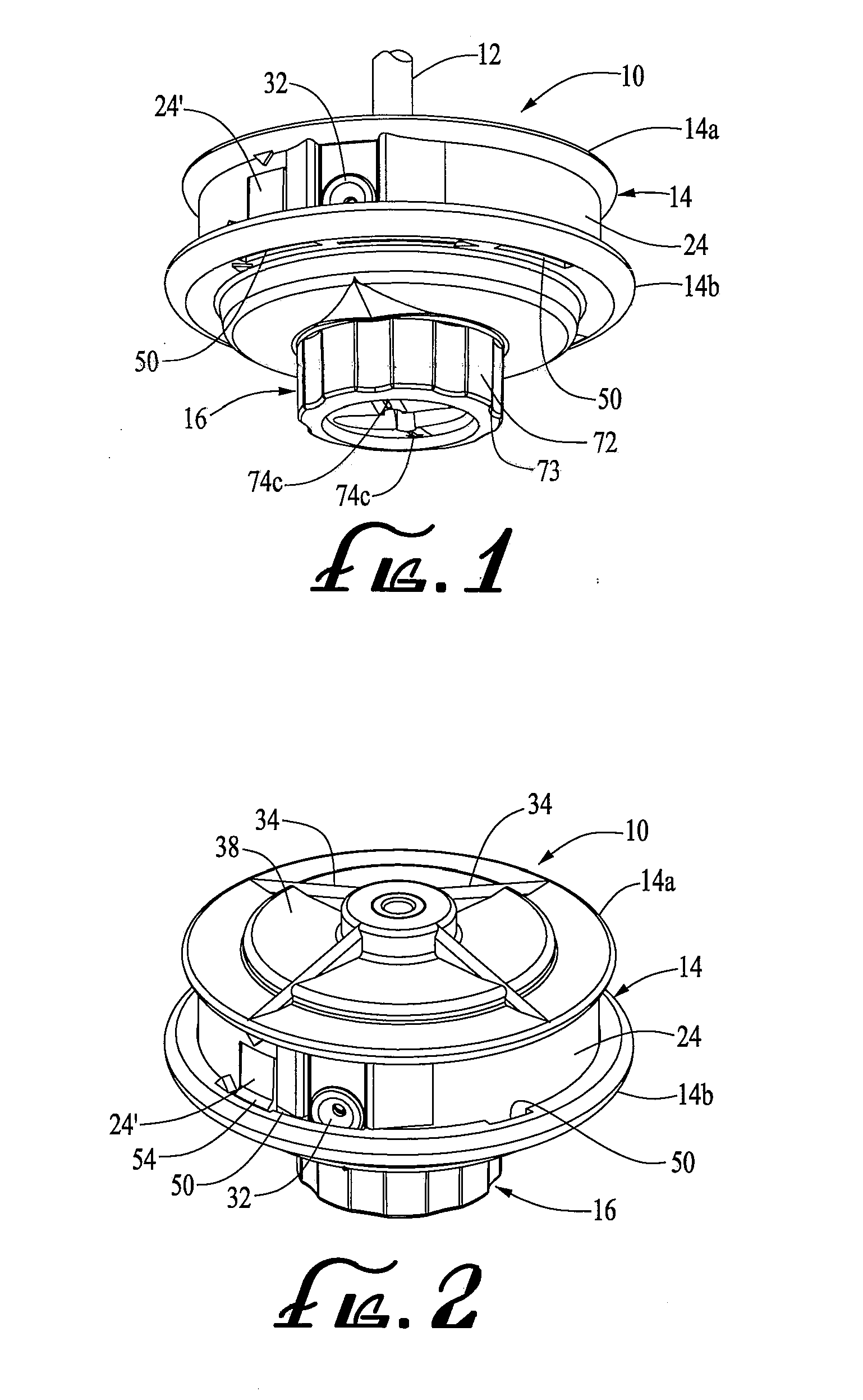 Trimmer Head For Use In Flexible Line Rotary Trimmers Having Improved Line Loading Mechanism