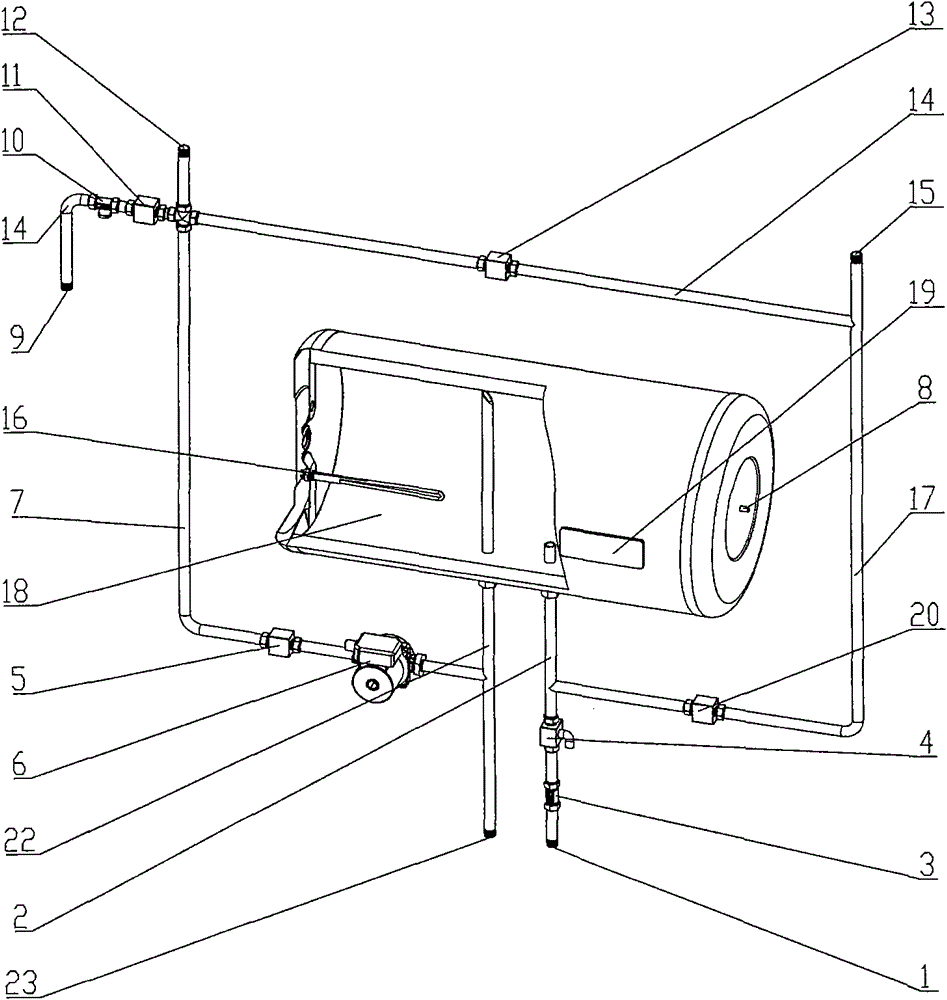 Hot water storage combination device using low power pump and solar water heater to replace hot water