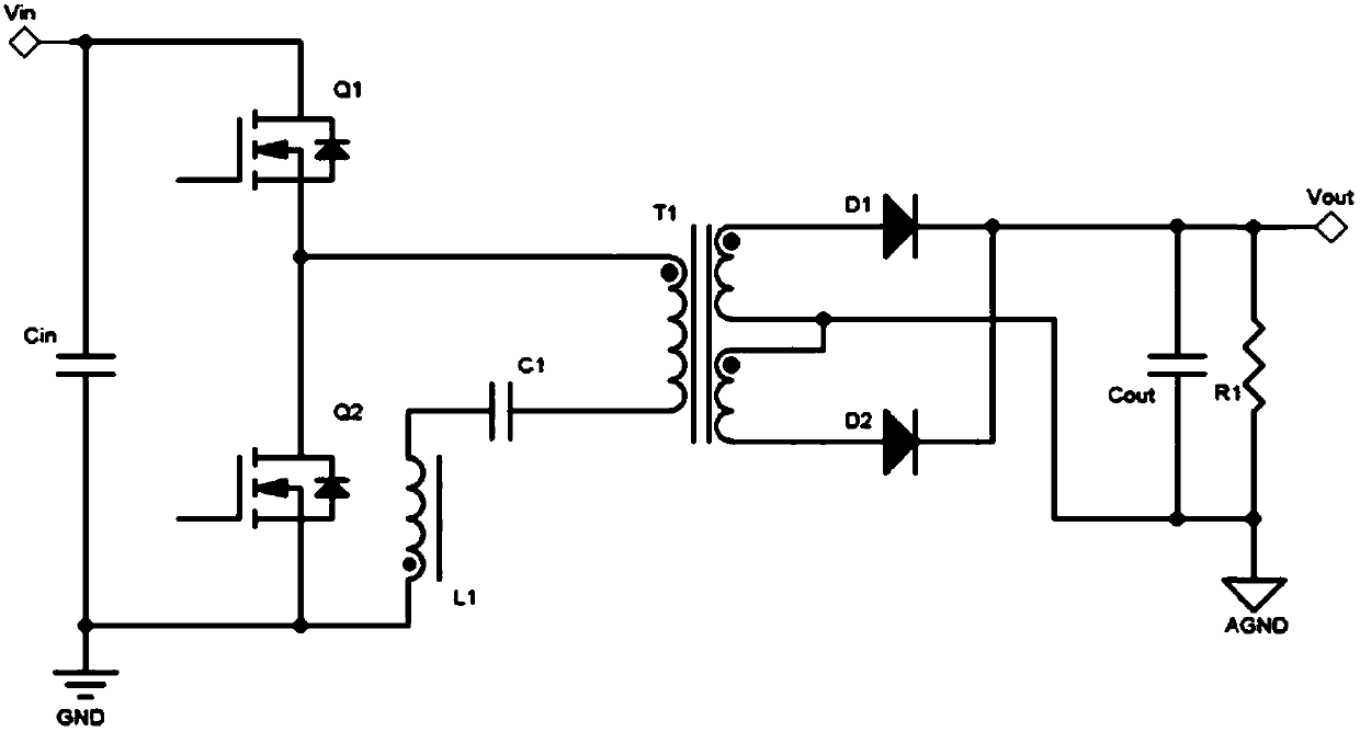 Half-bridge flyback resonant circuit