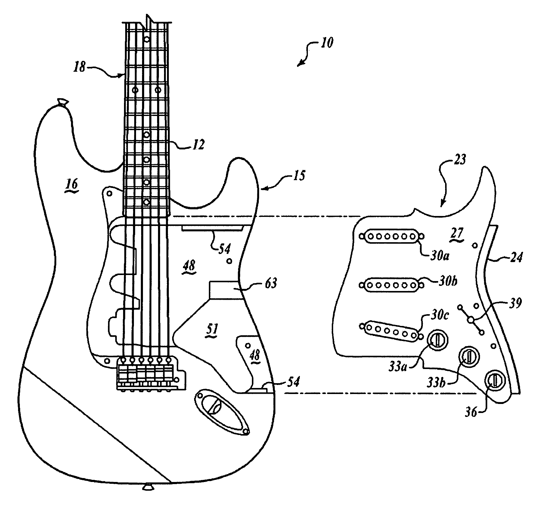 Docking system for pickups on electric guitars