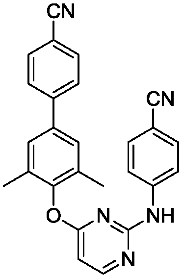 Diarylpyrimidine derivative containing biphenyl structure and preparation method and application thereof