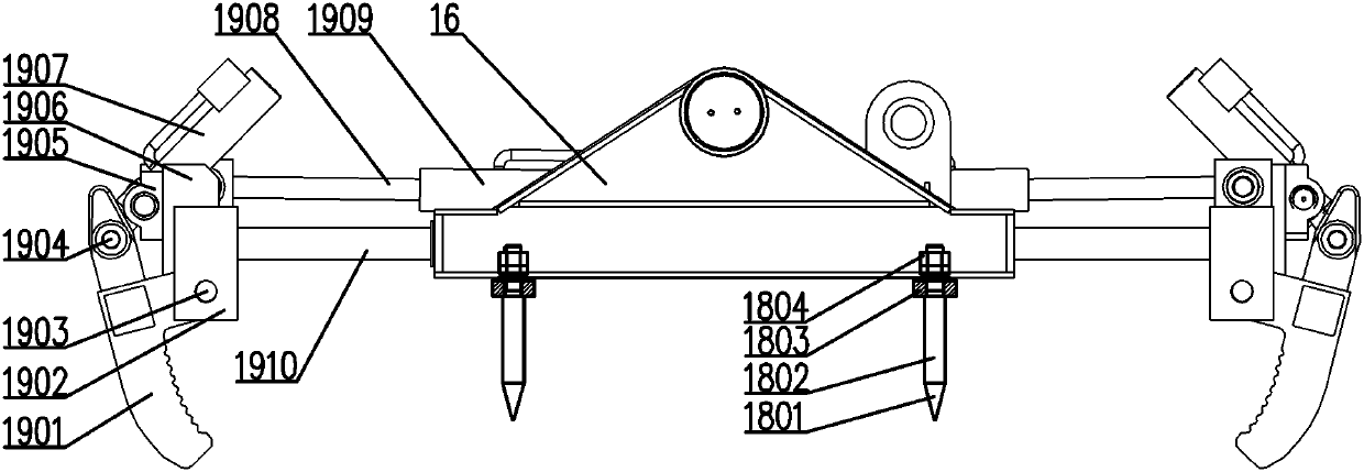 Holding and jacking type automobile overturning mechanical arm and operation method