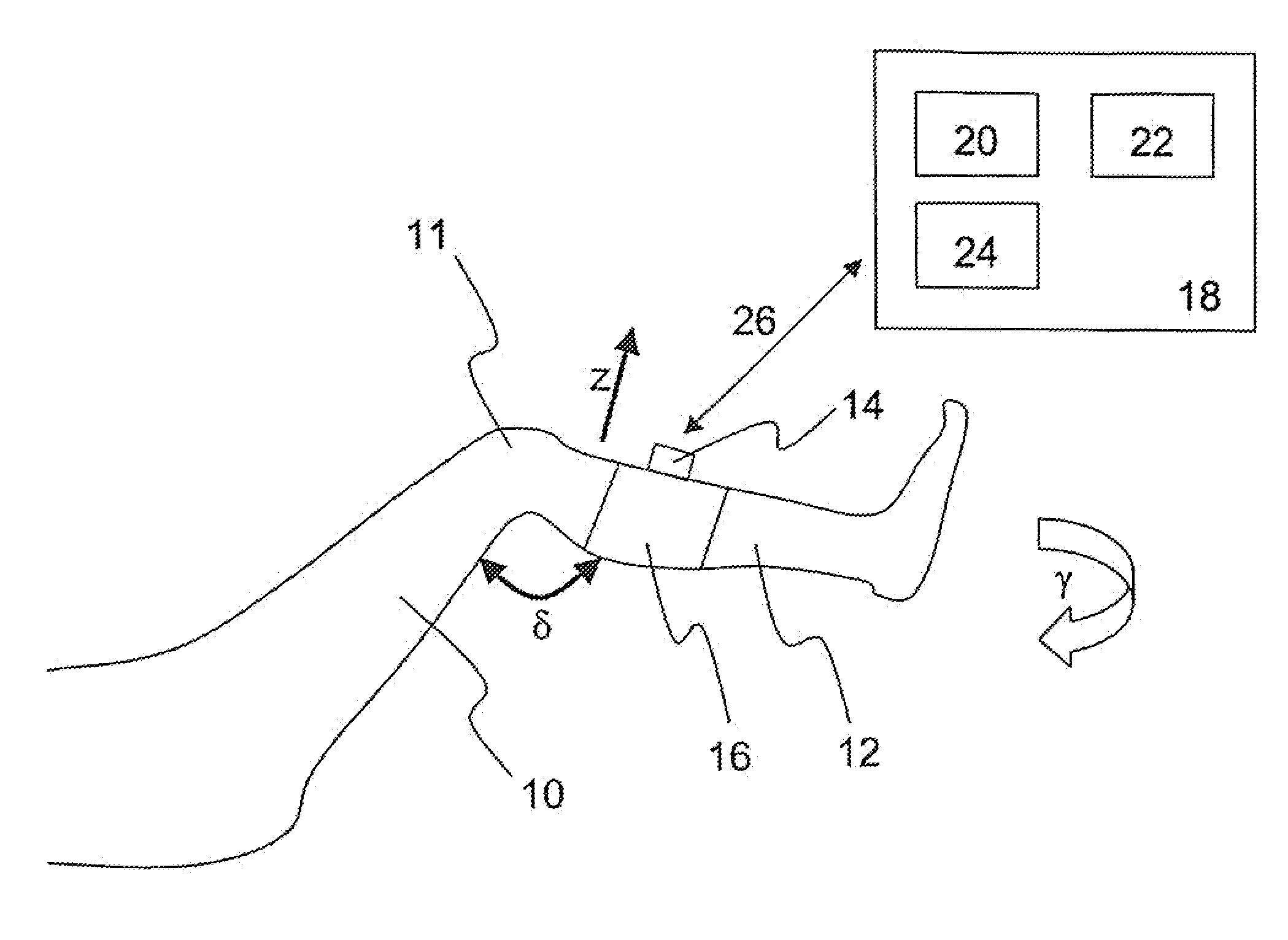 Device for determining the stability of a knee joint
