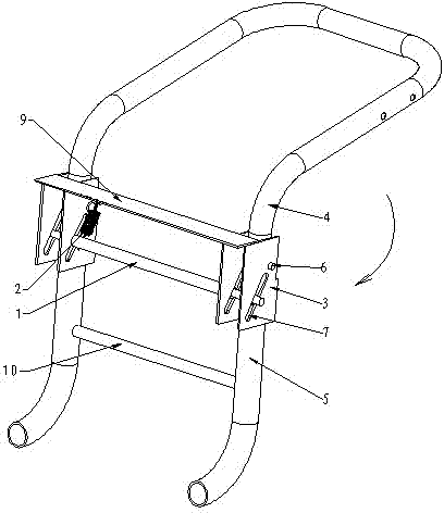 Foldable frame handrail of high pressure cleaning machine