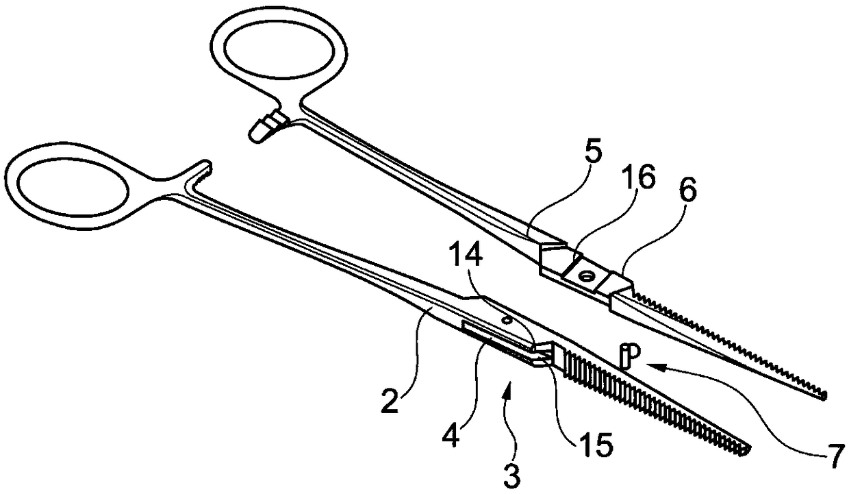 Surgical instrument having a spacing pivoting element