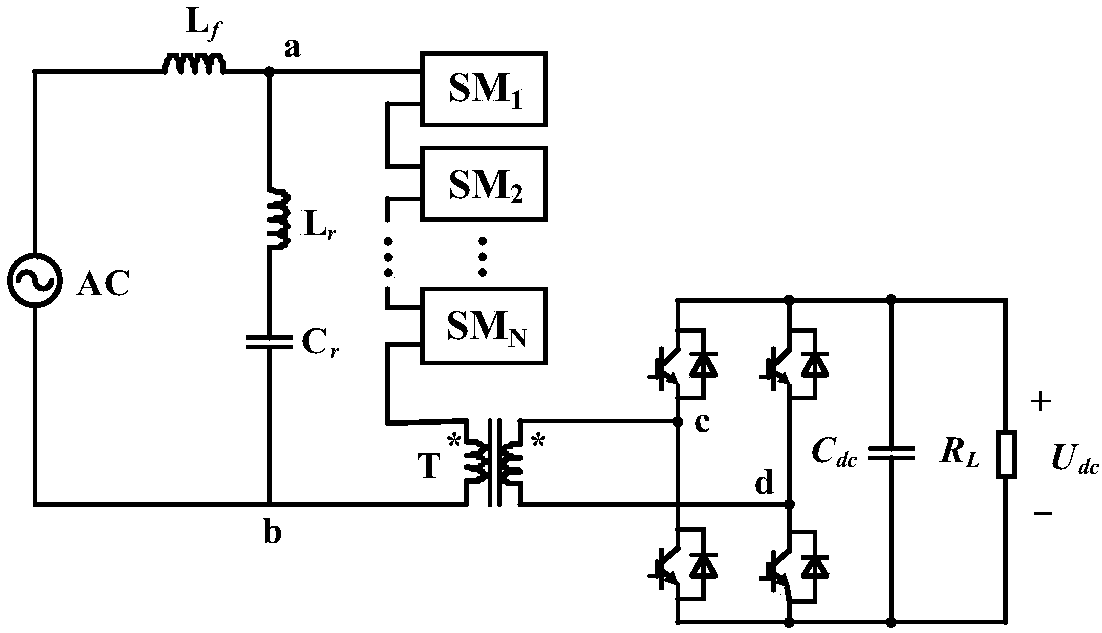 Topological structure of high-power density power electronic transformer and control method for topological structure