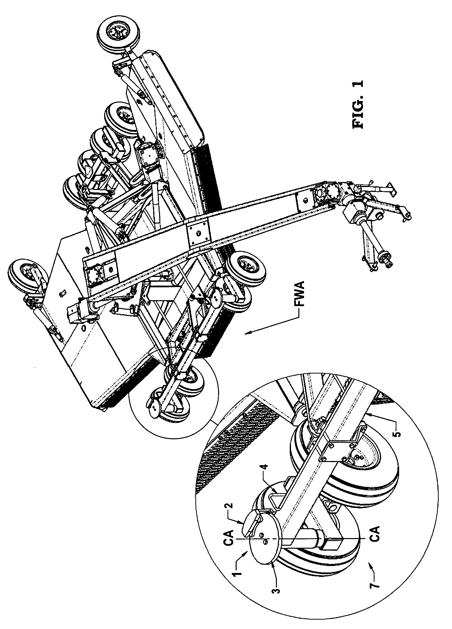 Brake Mechanism for a Caster Wheel on a Offset Rotary Mower