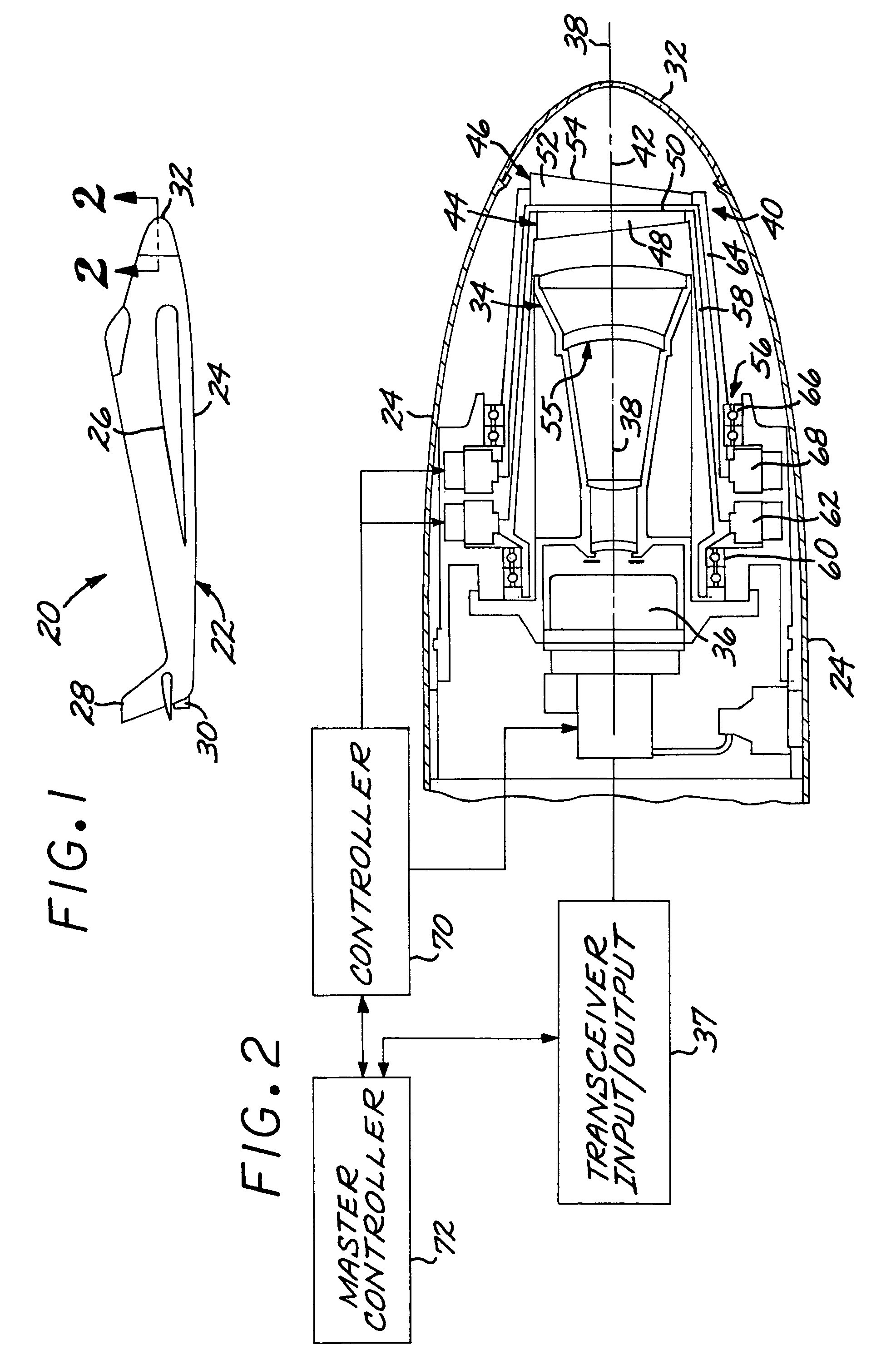 Optical device with a steerable light path