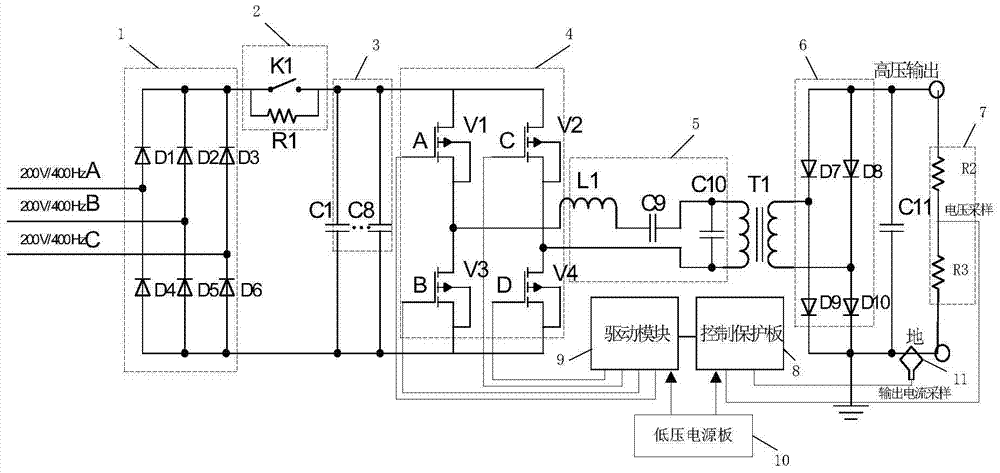 LCC serial-parallel resonant power supply and method for increasing switching frequency by power supply
