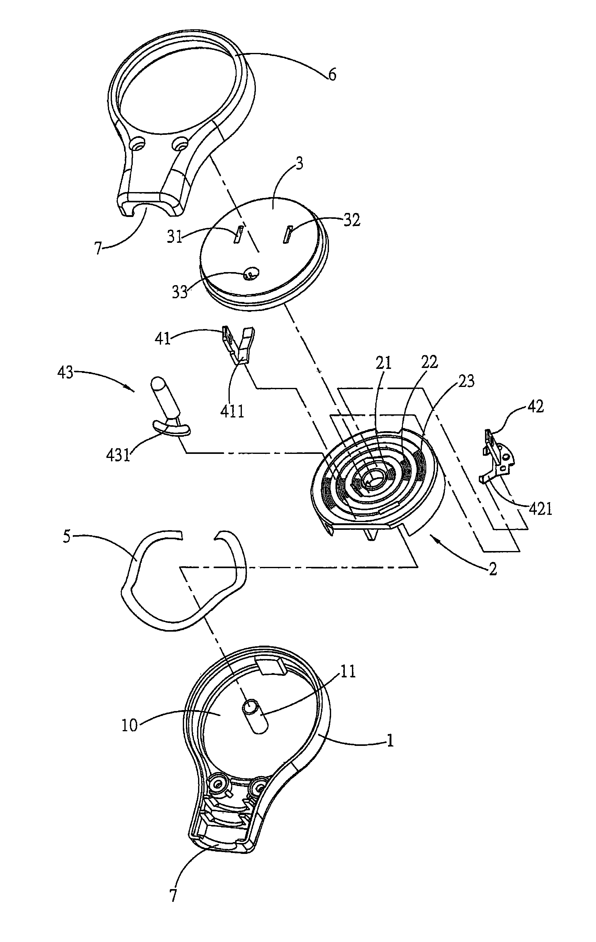 Power plug with a freely rotatable delivery point