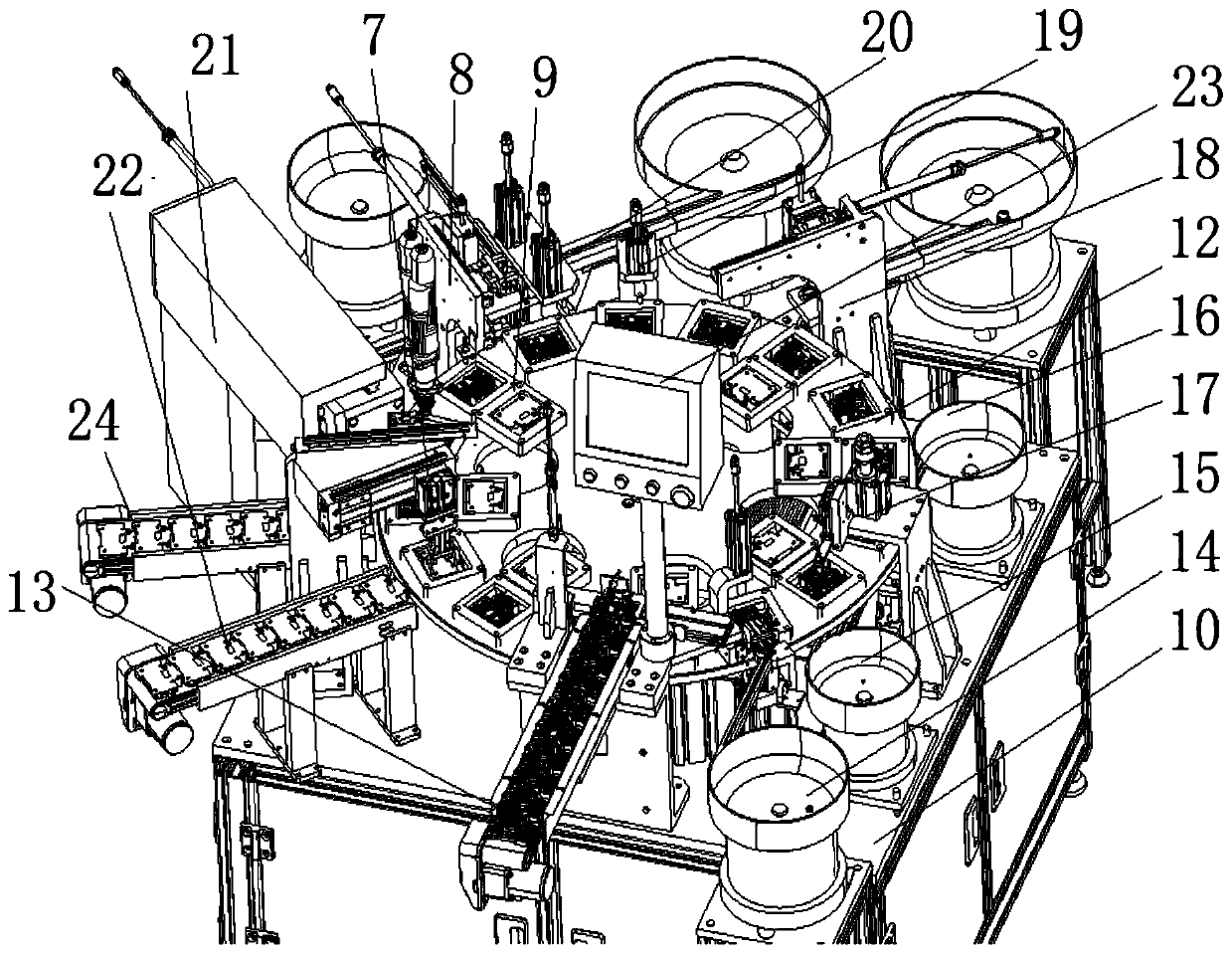 Automatic assembling and locking system for miniature circuit breaker