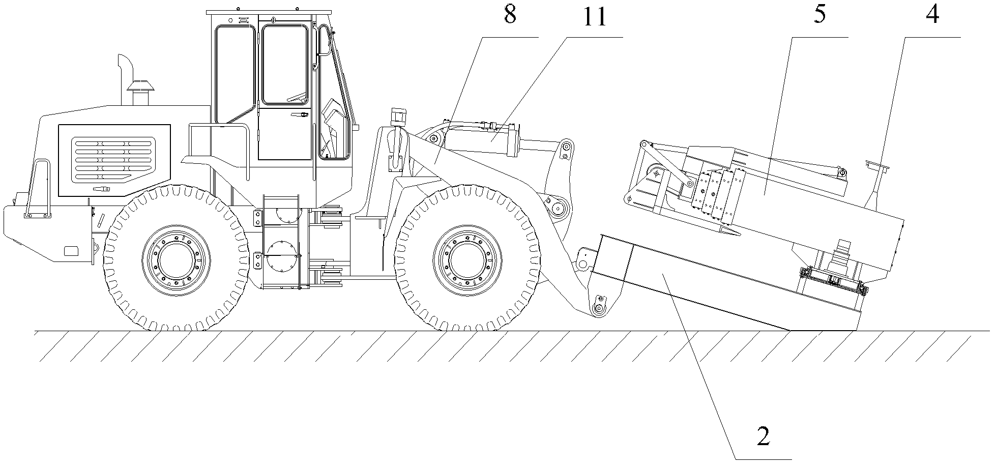 Multi-functional wheel-type telescopic arm unloading machine