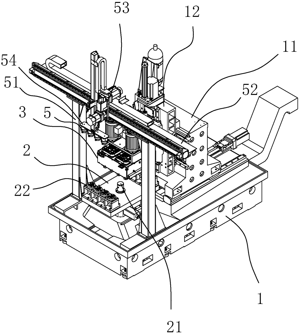 A kind of multi-spindle machining center with turntable