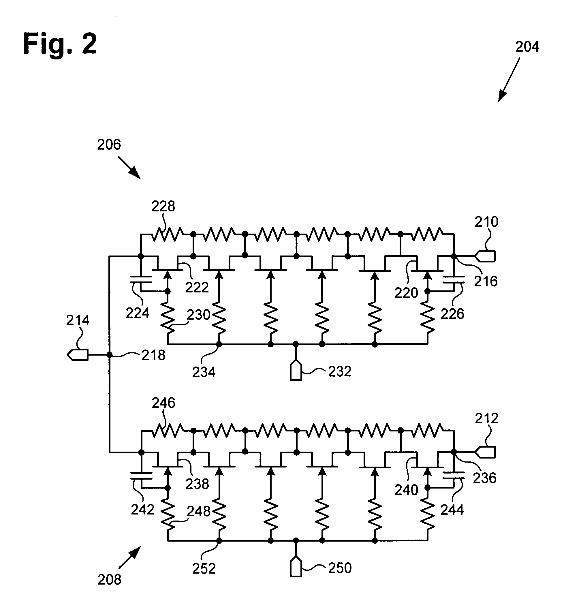 Switching module with harmonic phase tuning filter