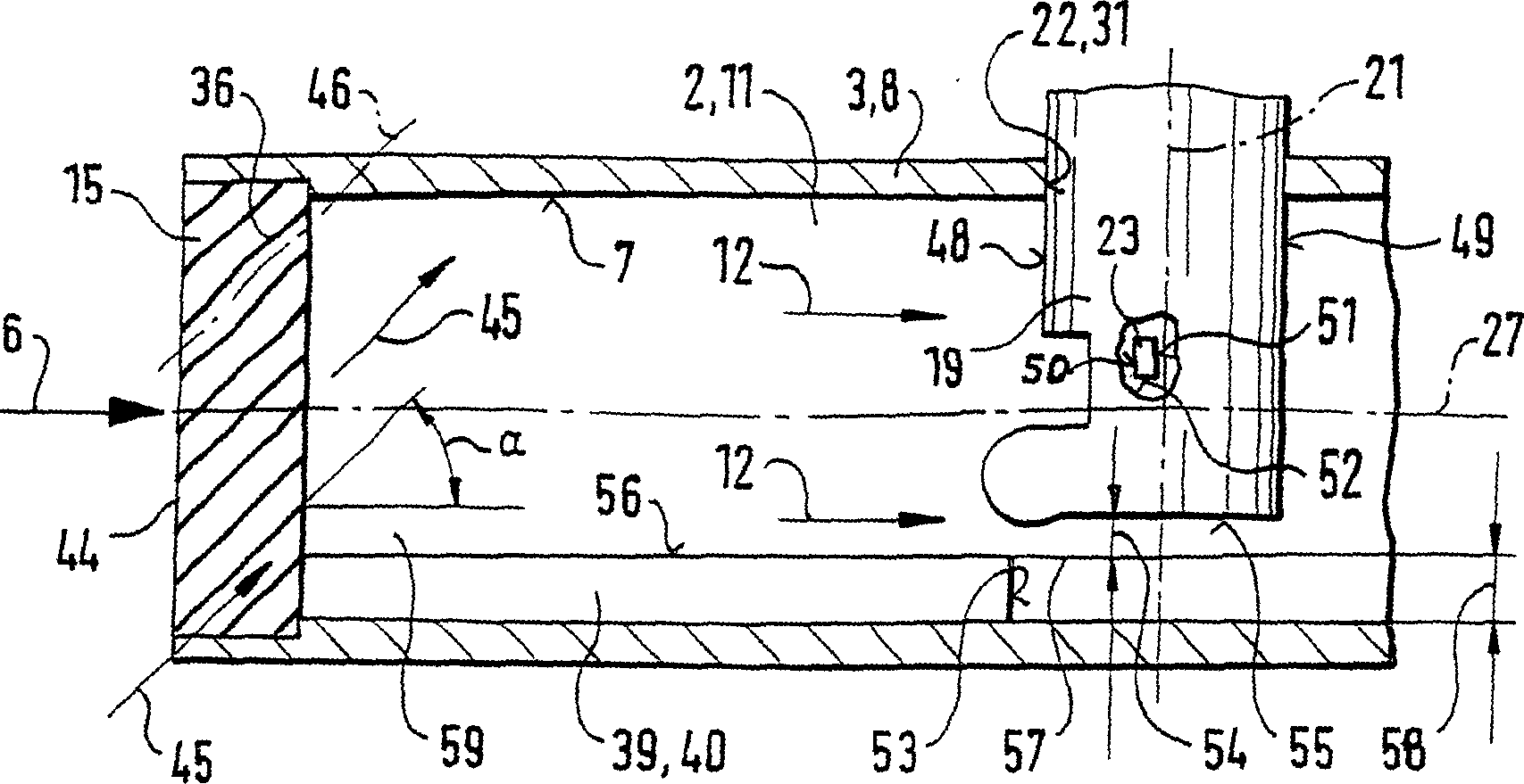 Device for measuring at least one parameter of a medium flowing in a pipe