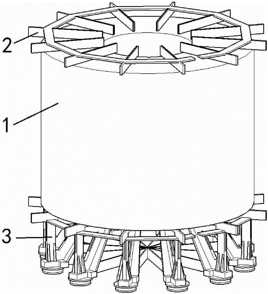 Converging and supporting structure of dry electric reactor