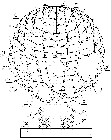 Stereo assembled globe with clear layers and assembly method