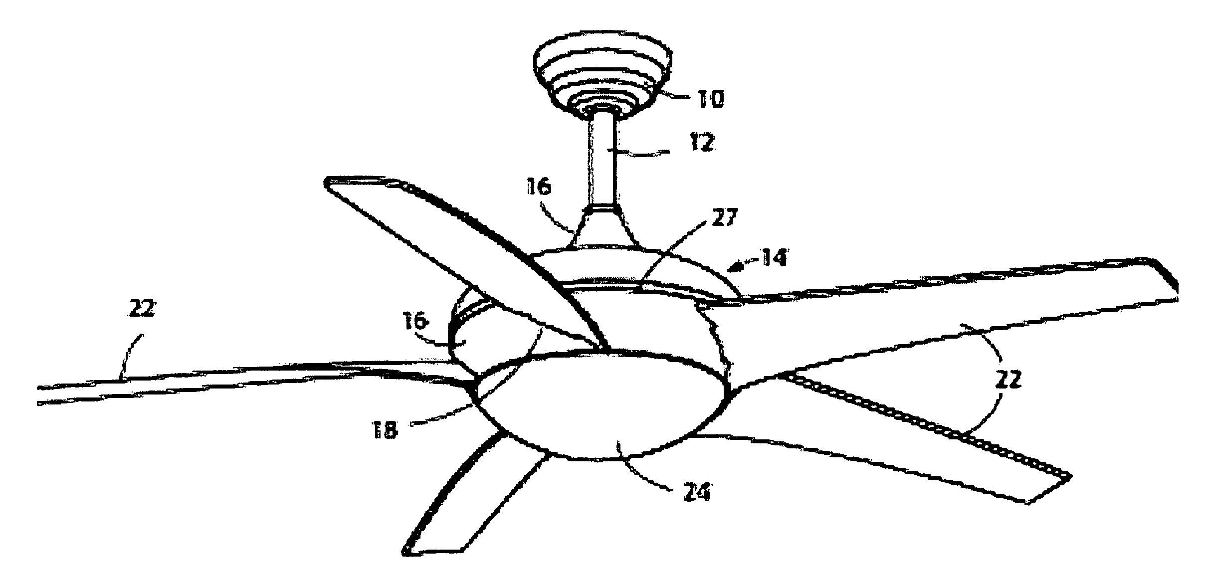 Air quality enhancing ceiling paddle fan