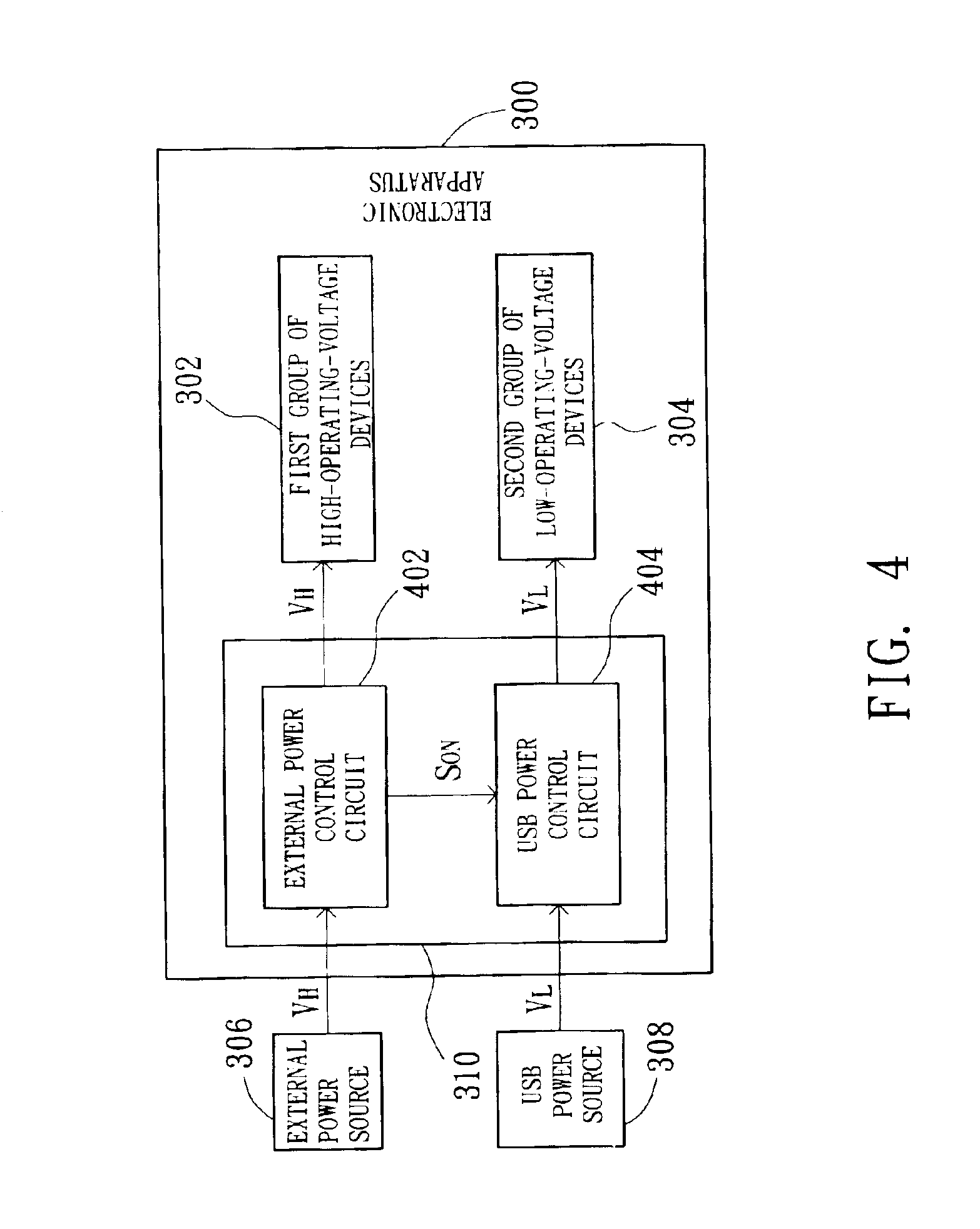 Electronic apparatus capable of using an external power source and a bus power source simultaneously