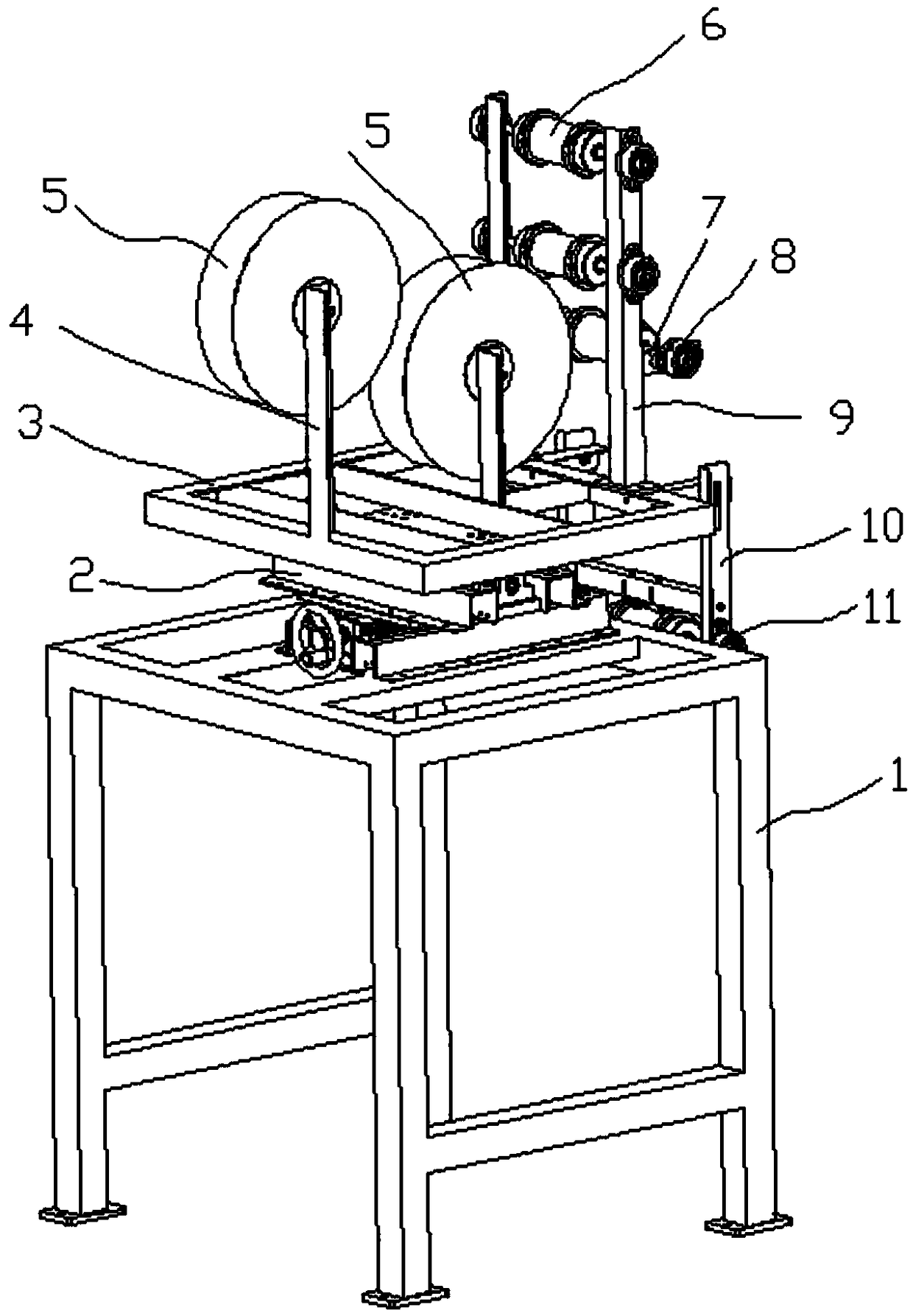 Automatic grid cloth adjusting device