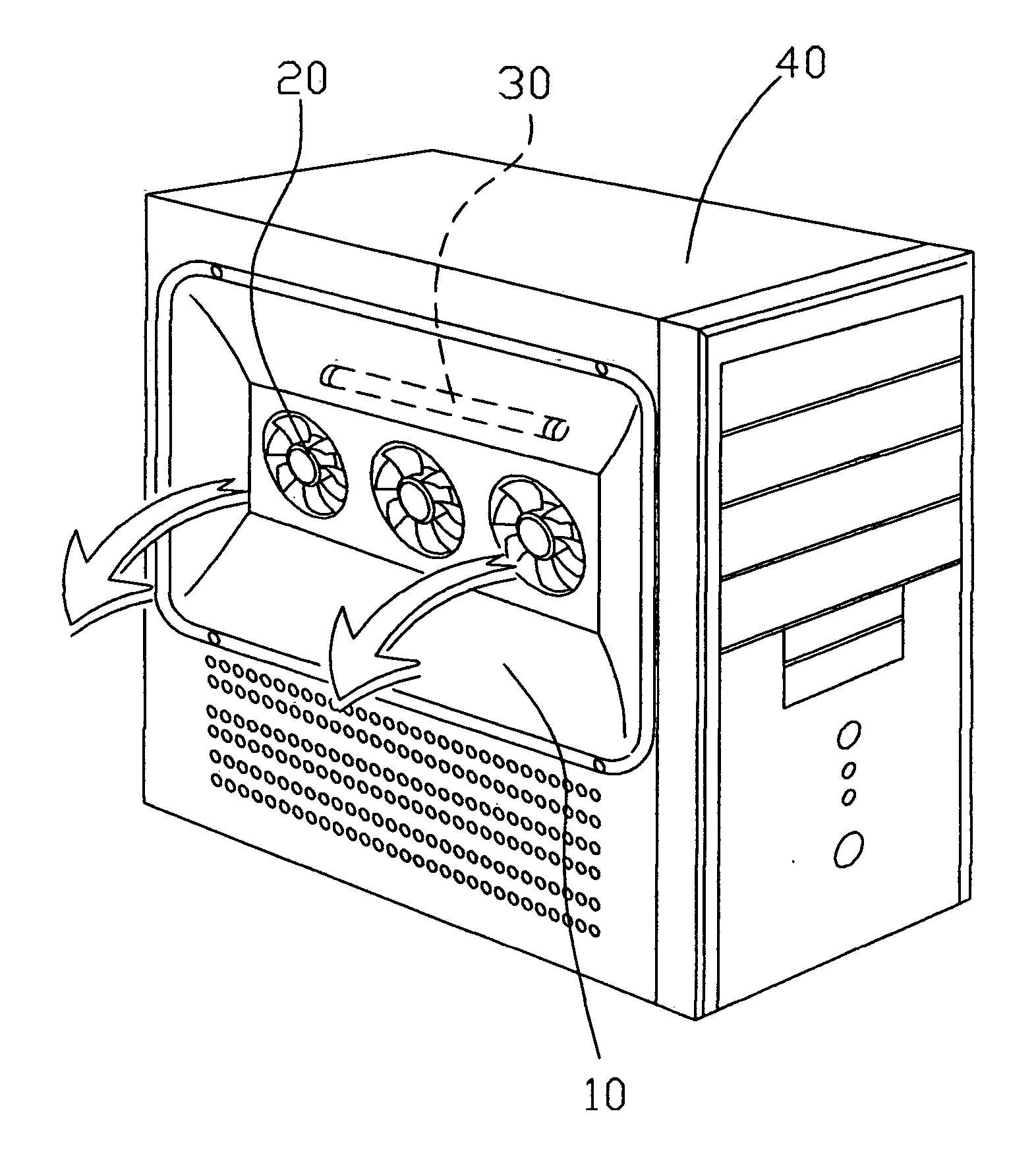 Radiator module with sterilizing device
