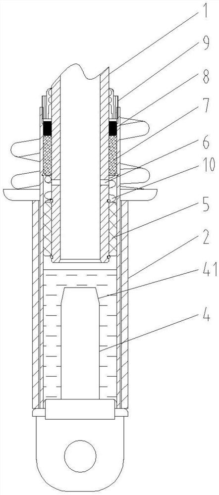 Damping type anti-bottoming shock absorber and three-wheeled motorcycle