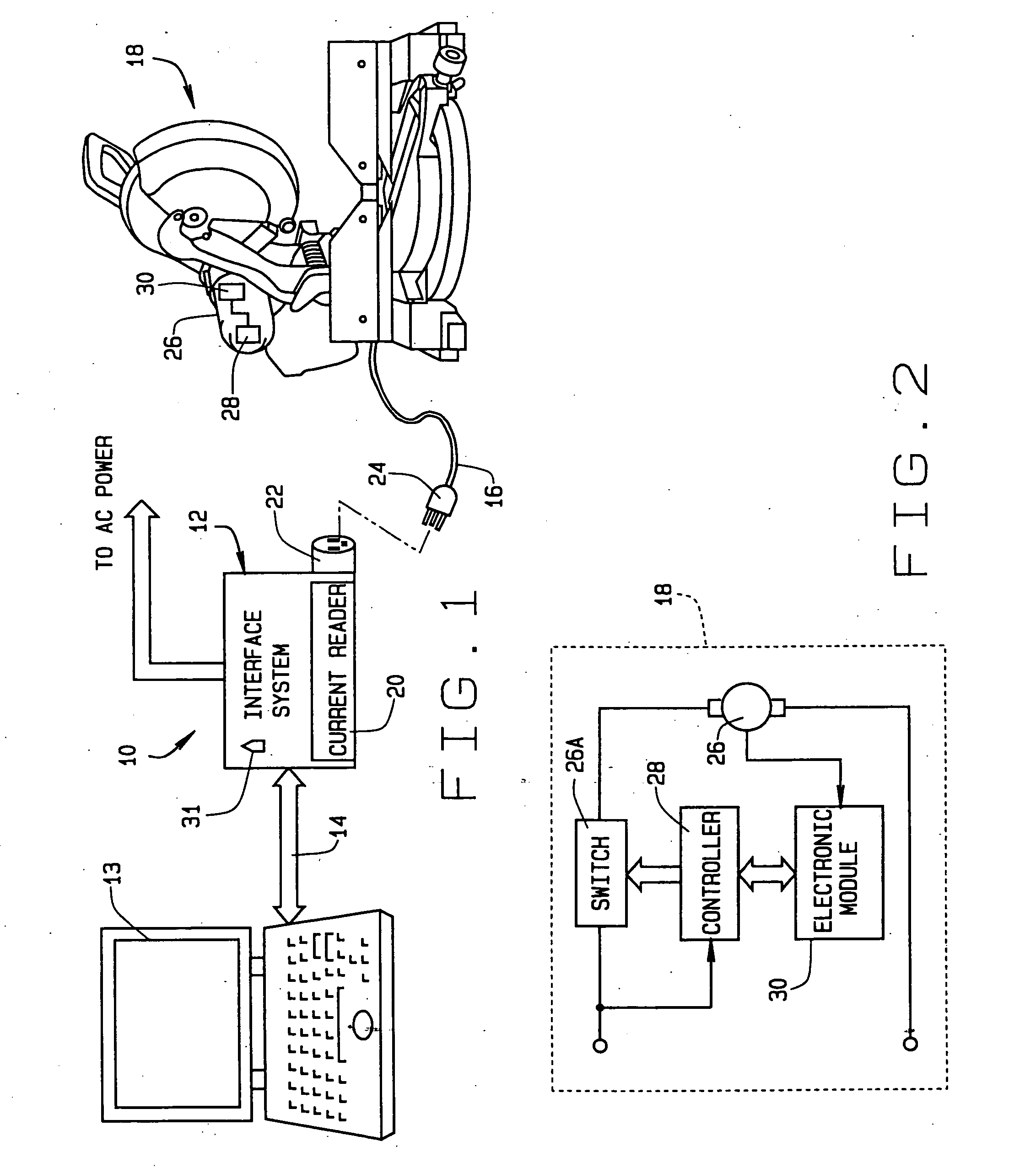 System and method for data retrieval in AC power tools via an AC line cord