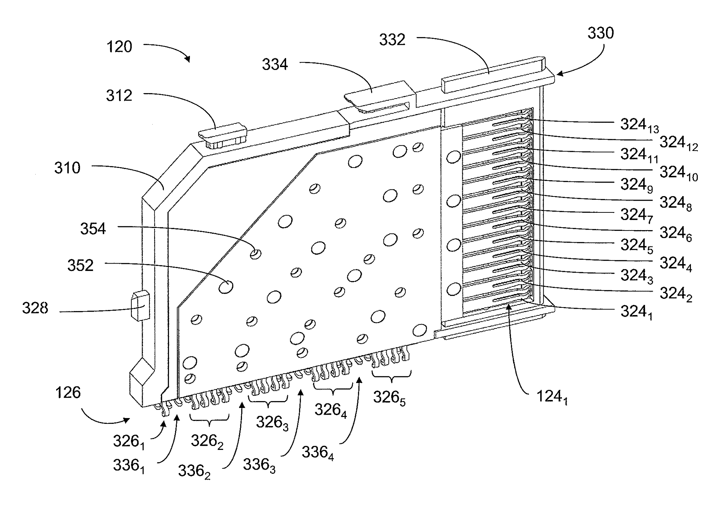 High density electrical connector with variable insertion and retention force