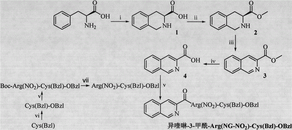 Isoquinoline-3-formyl-RC-OBzl, and preparation, nanometer structure, activity and application thereof