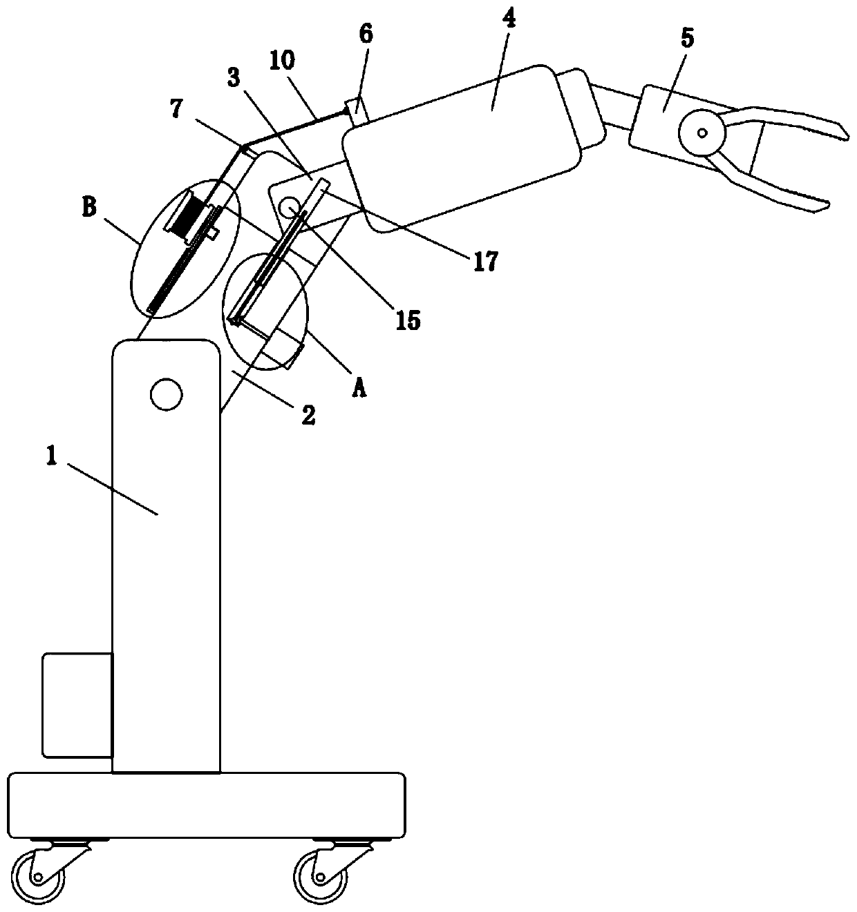 Dynamic mechanical arm with visual obstacle-avoiding function