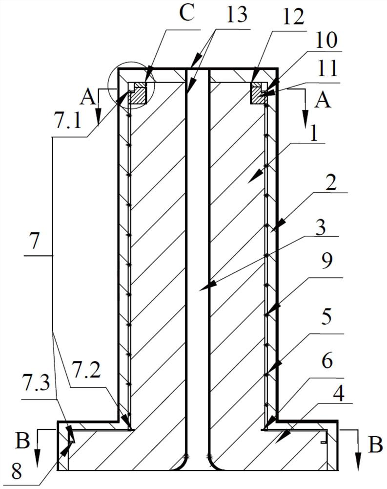 A wind power generator main shaft provided with a protective layer and its protective layer attachment process