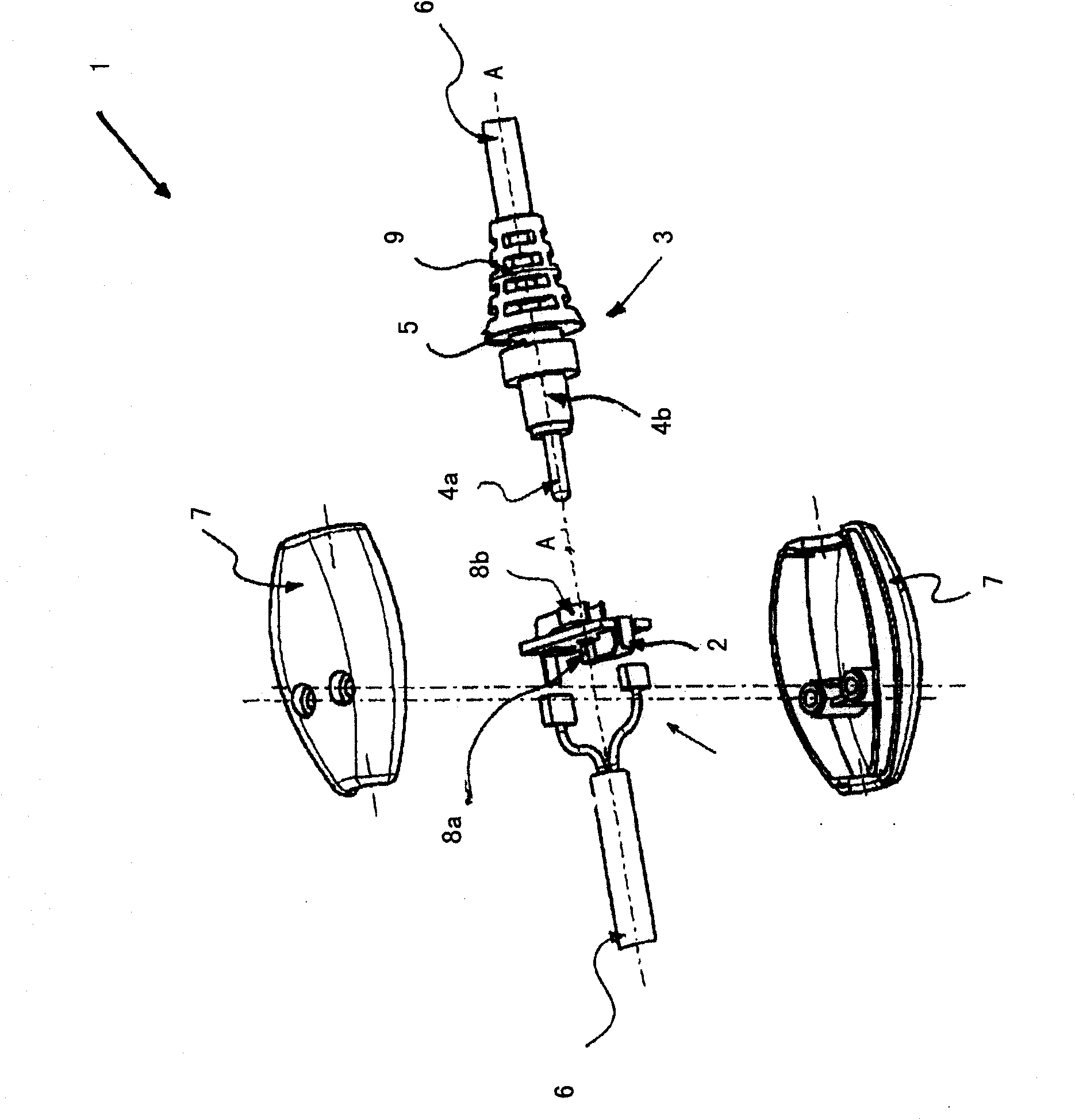 Rotating device for electrically connecting electric household appliances and electric tools