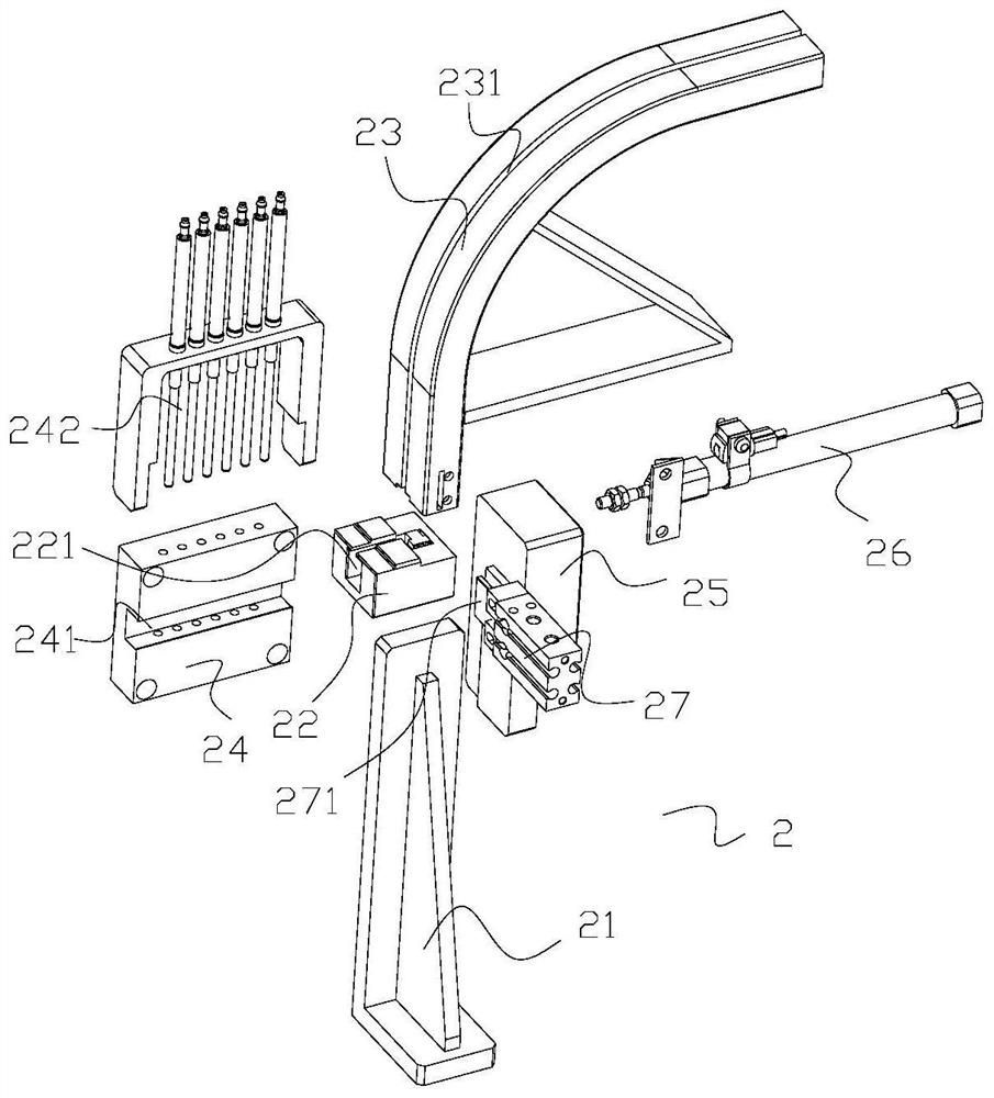 A transformer connecting terminal cutting and assembling device