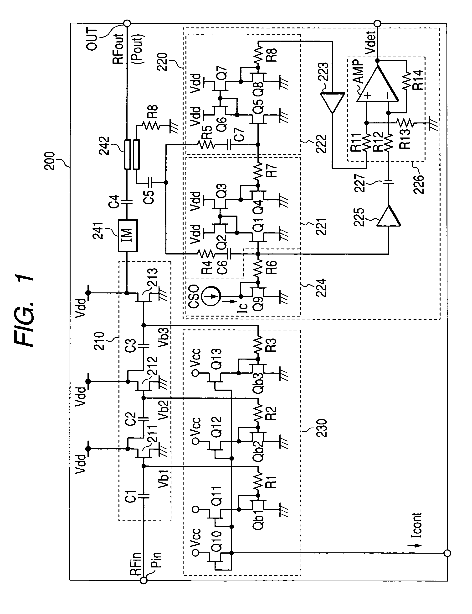 Semiconductor integrated circuit for high frequency power amplifier and electric components with the semiconductor integrated circuit