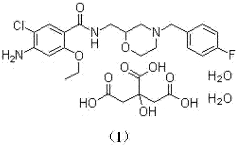 Medicine composition of mosapride citrate and preparation method of same