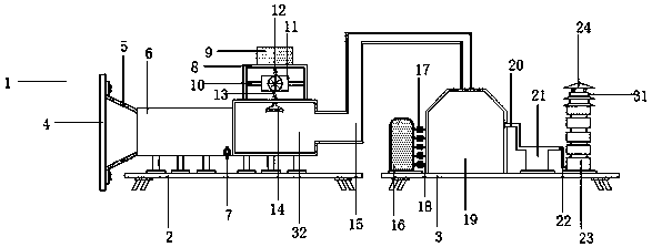 Purifying and treating device for domestic waste incineration tail gas