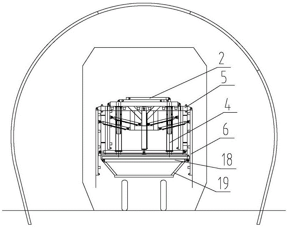 Tunnel vehicle-mounted folding type multifunctional work rack