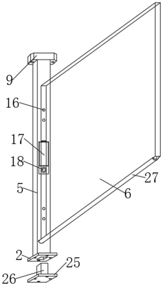 Fixing structure for assembly type glass handrail