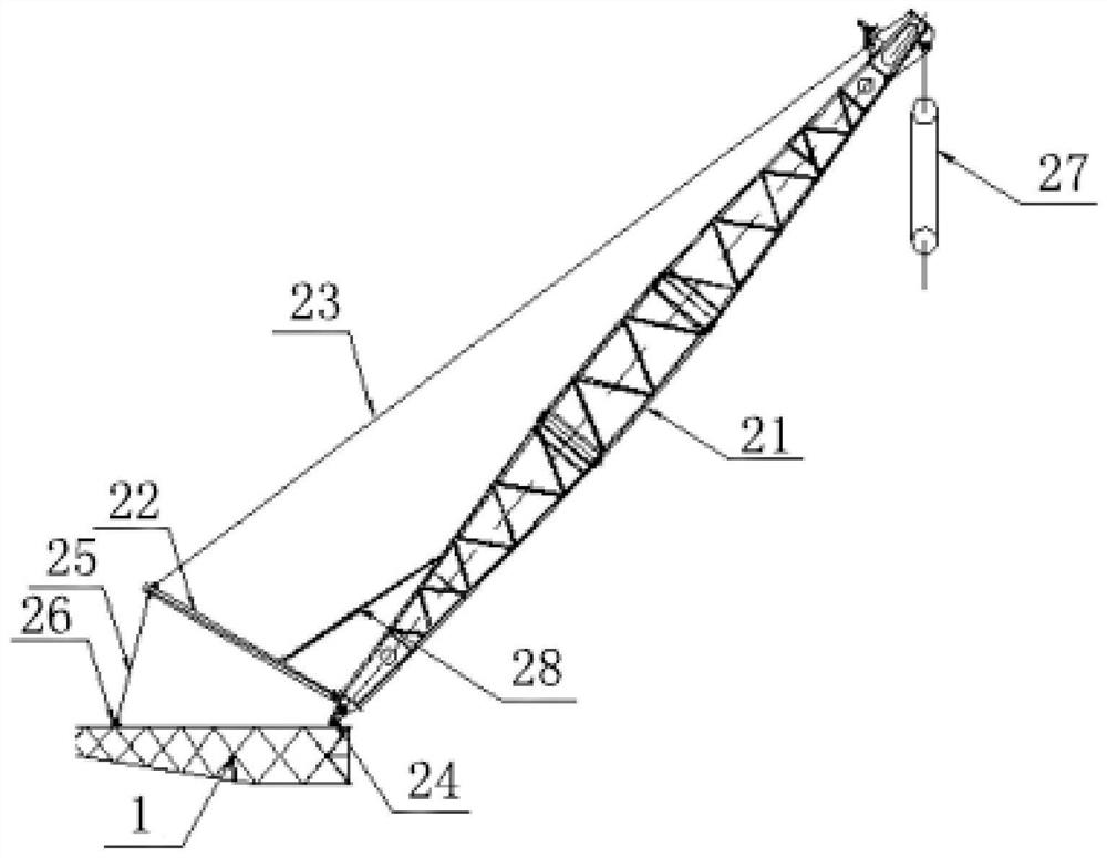 Auxiliary hoisting device for outer side cross arm of power transmission line iron tower shaped like Chinese character 'Gan'