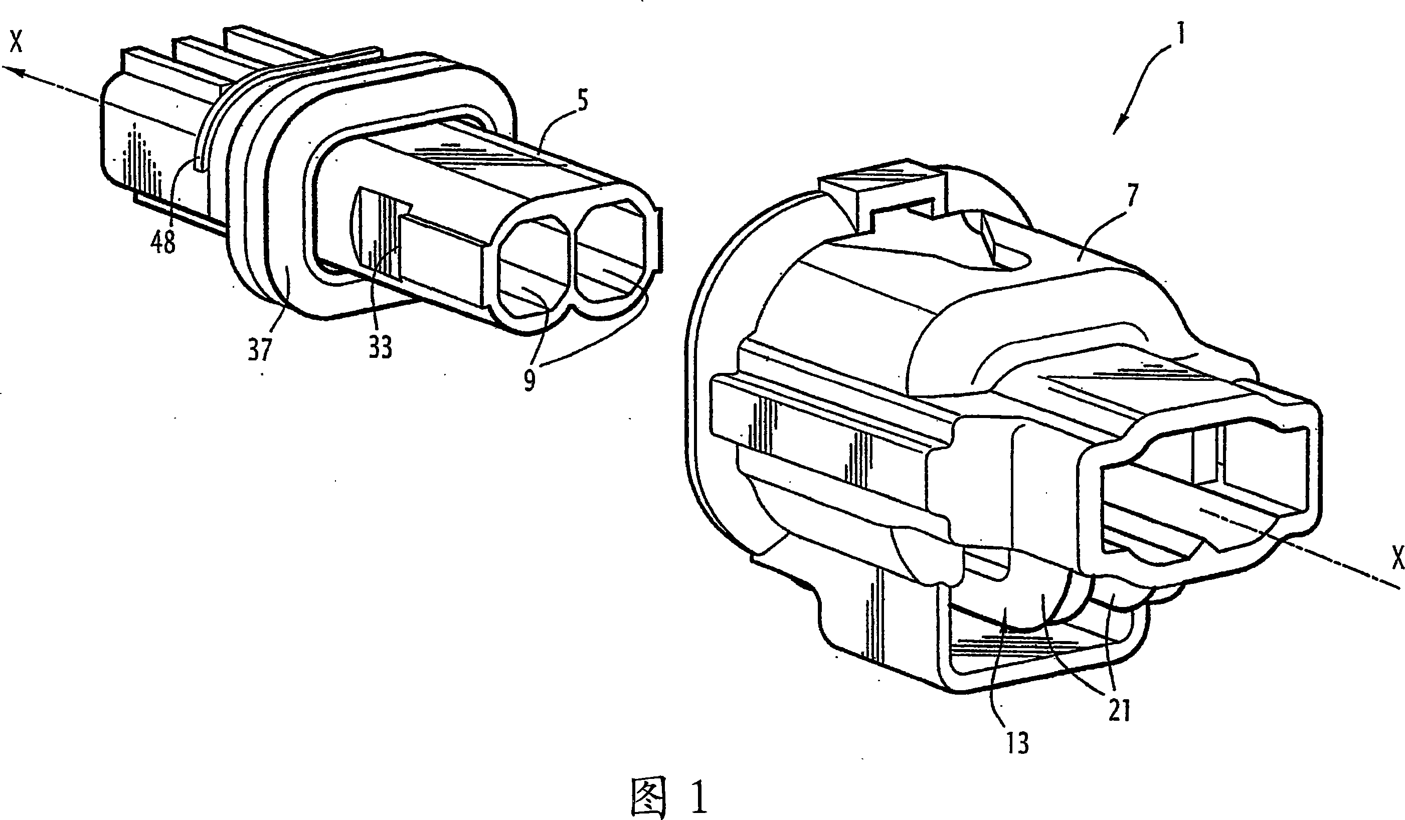 Electrical connector for attenuating vibrations, in particular for the injector of a motor vehicle engine