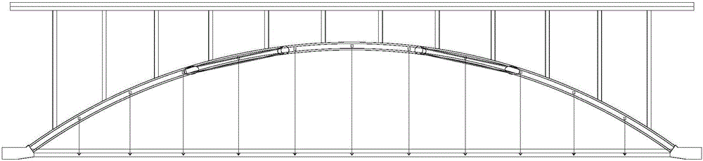 Pull-down deck type double-layer arch bridge