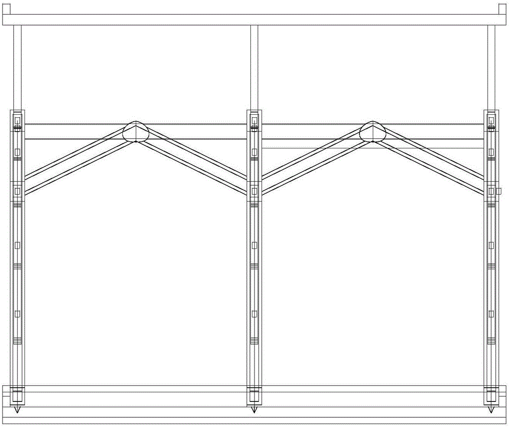 Pull-down deck type double-layer arch bridge