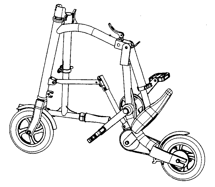 Folding and pushable type portable bicycle