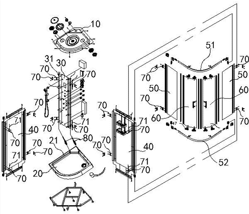 Quick-assembled overall shower room