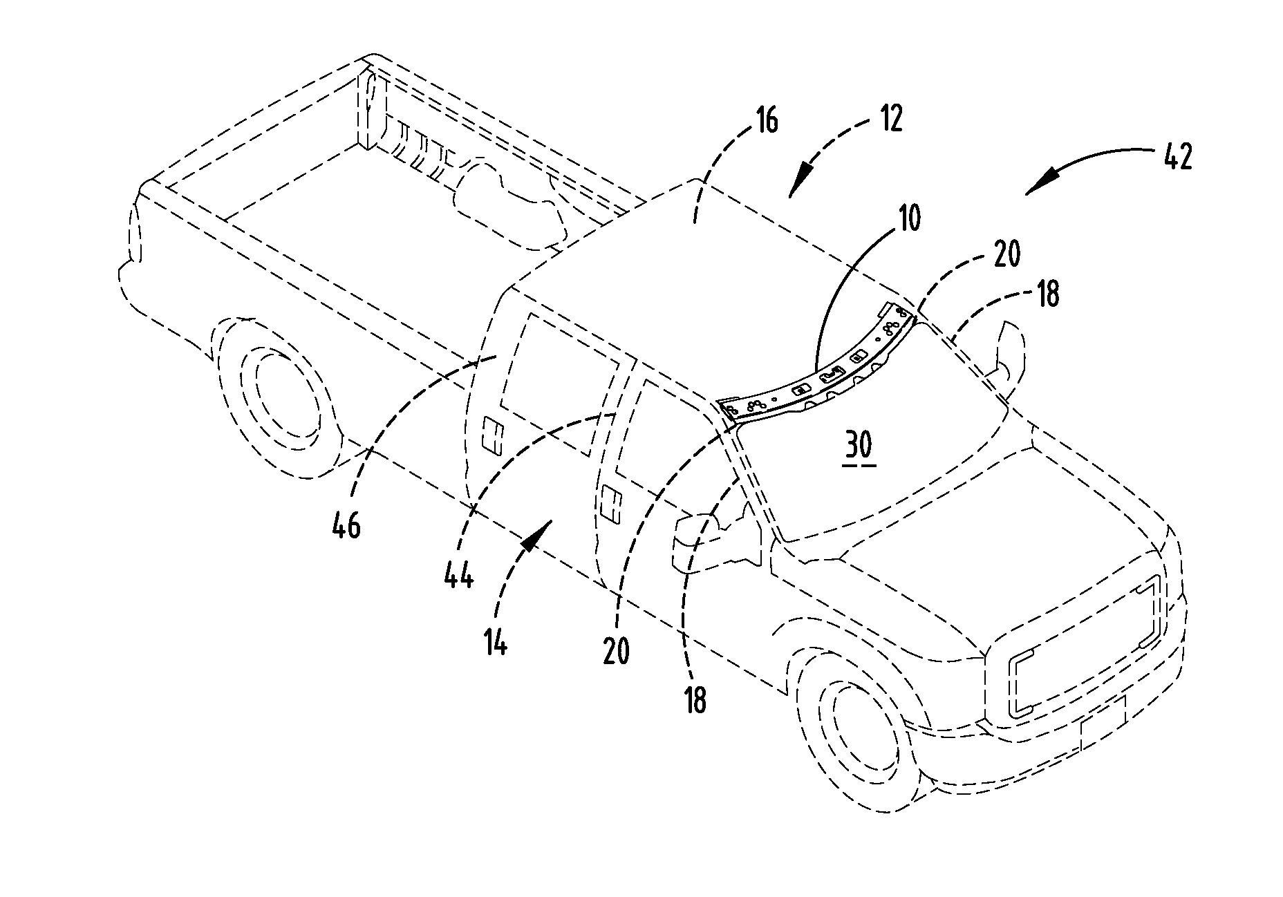 Header beam of a vehicle frame and method of forming the same