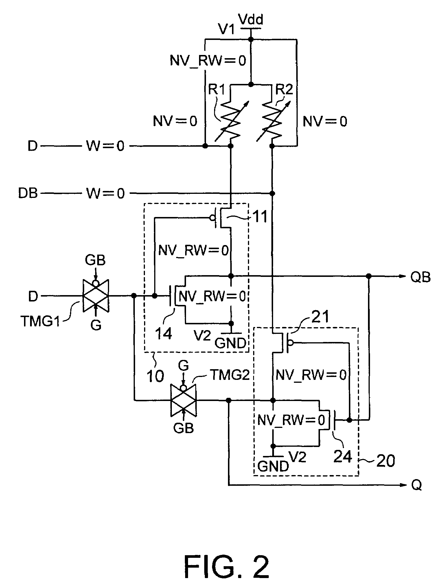Nonvolatile latch circuit and nonvolatile flip-flop circuit