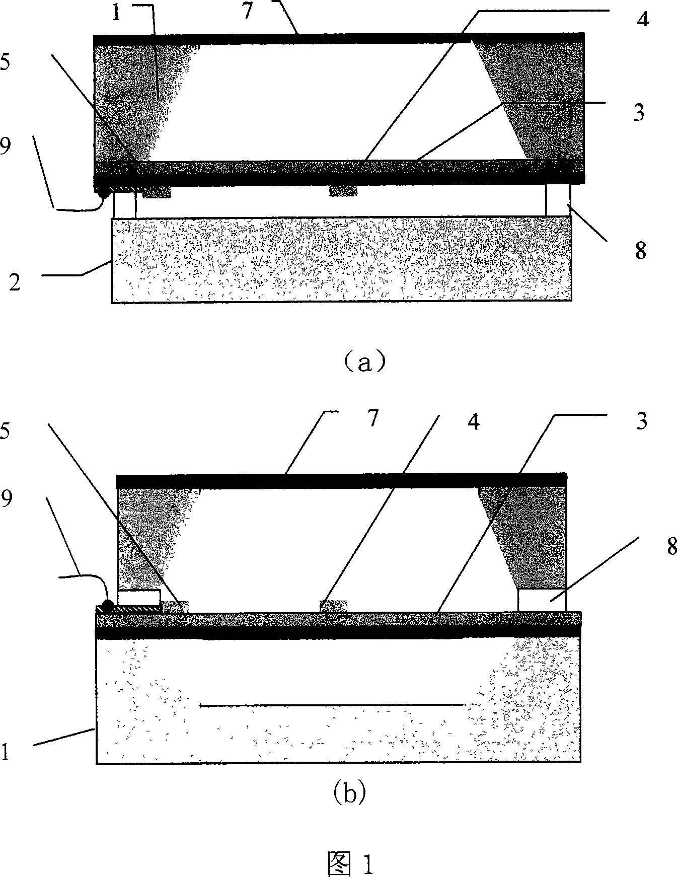 Infrared detector structure based on micro-bridge resonator and manufacturing method