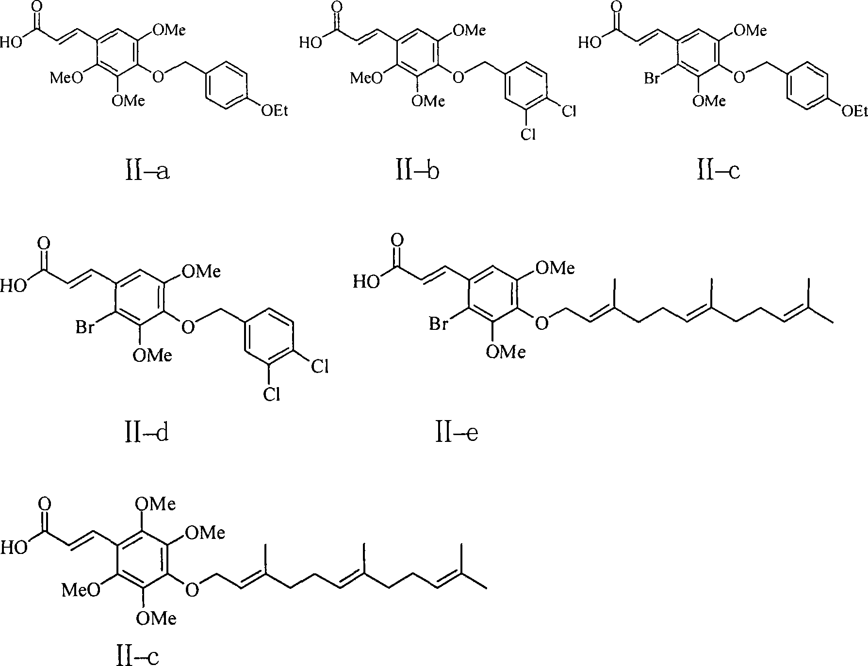 2,3,4,5-tetrasubstituted derivatives of benzyl ethylene class, preparation method and application