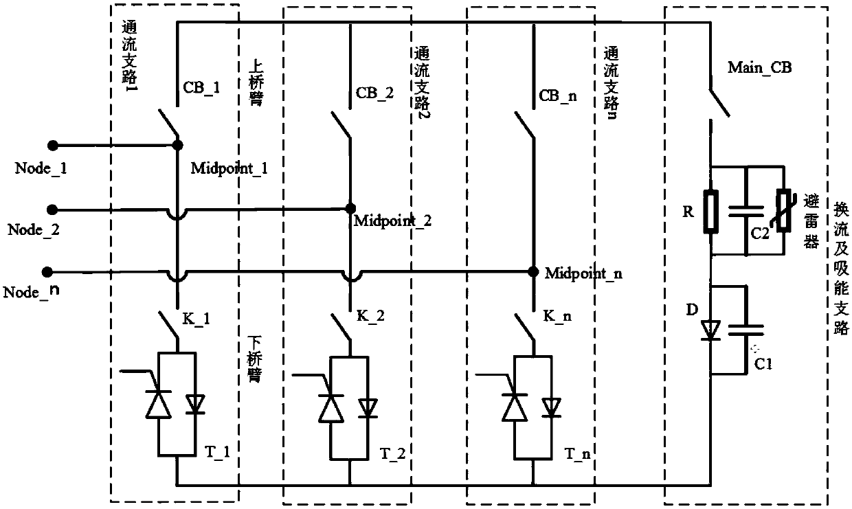 Fault isolation and recovery method based on micro loss combined mechanical direct current breaker