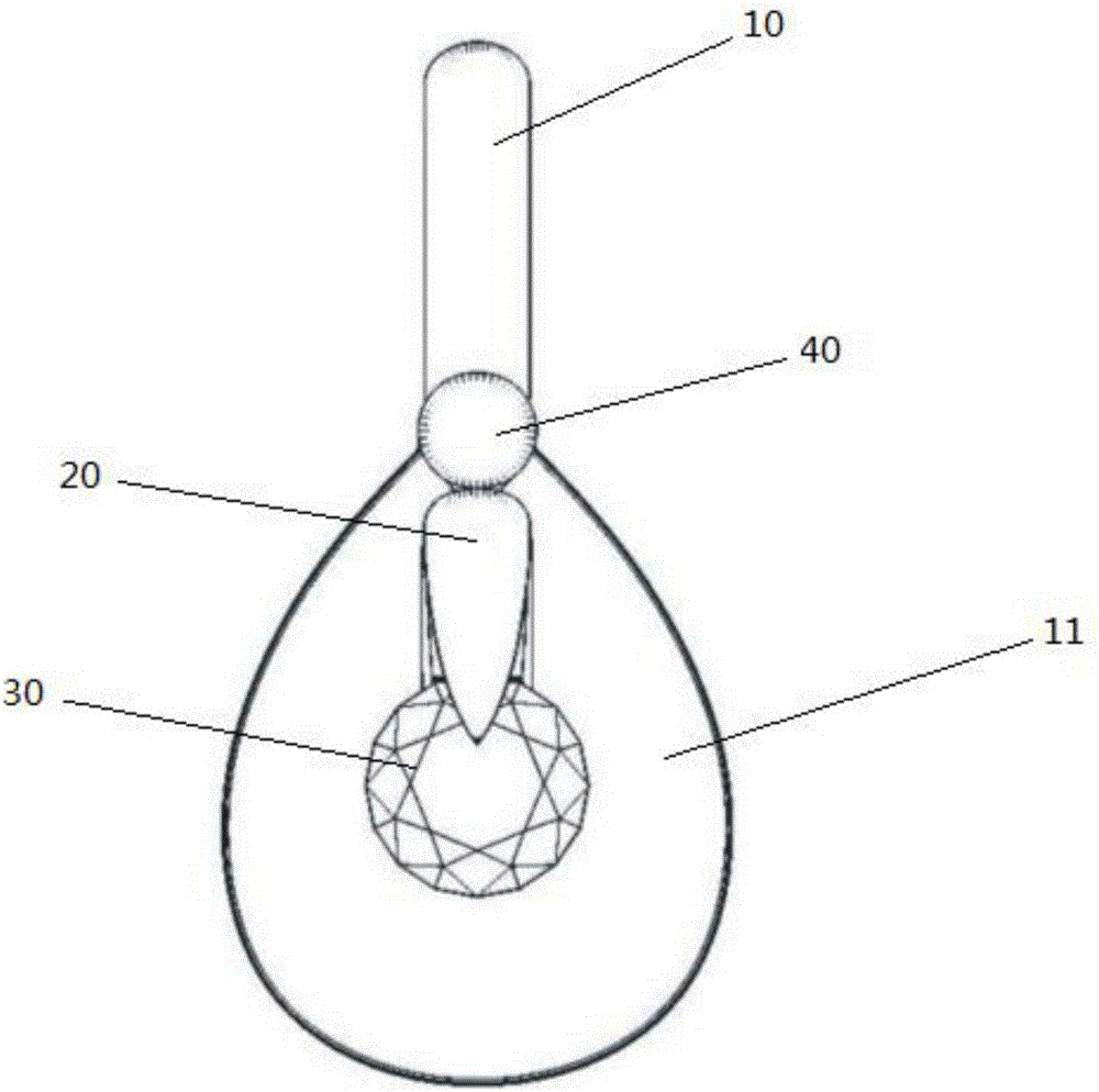 Gem clamping and mounting structure, jewelry structure and installation method of jewelry structure